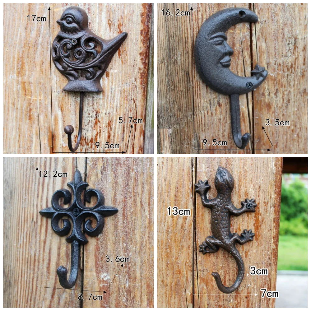 1pcs European crown retro cast iron forged coat hook coat decoration wall decoration outdoor home metope decoration accessories