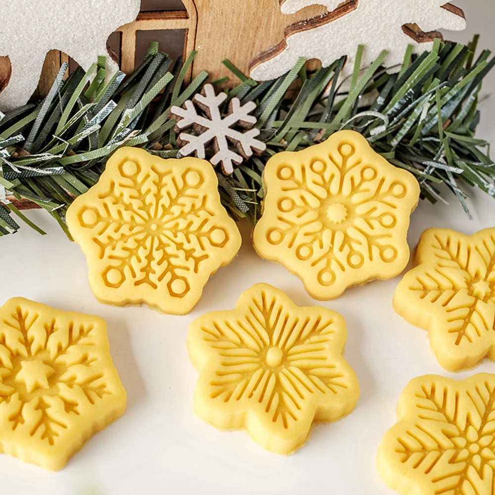 

Snowflake Cookie Mold Christmas Cookie Flip Candy Cutting Mold DIY Baking Tools