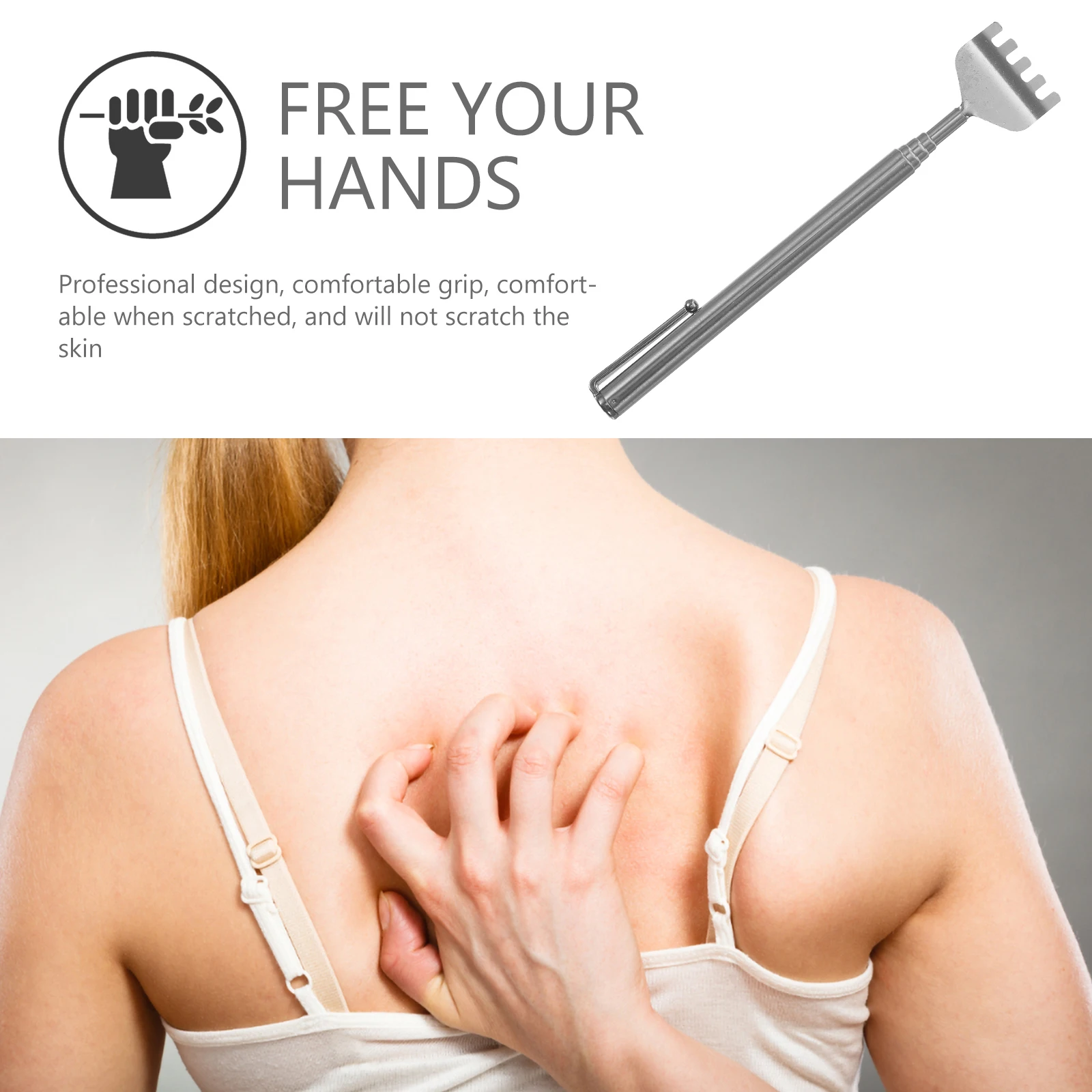 

8pcs Extendable Back Scratcher Long Handle Retractable Body Scratching Tool Portable Telescoping Claw For Itch Relief Massager
