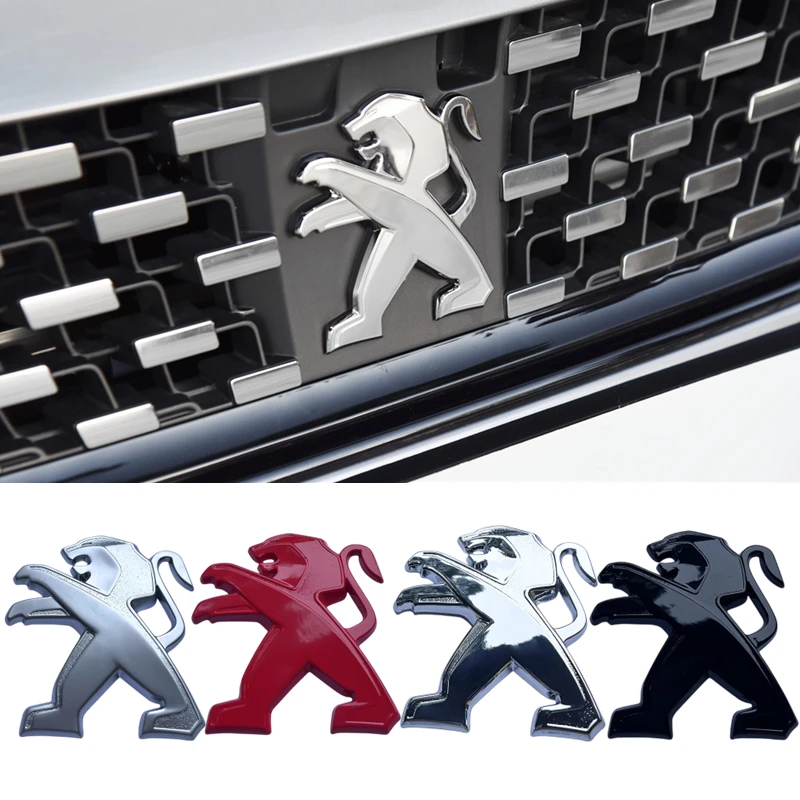 Metal Car Logo Front Emblem Rear Trunk Badge Sticker for Peugeot 207 307 107 407 507 508 408 308 206 406 5008 3008 Accessories