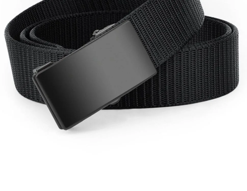 Automatischer Metallschnallen-Golfgürtel aus Canvas, gewebter Nylon-Freizeitgürtel für Herren, taktischer Gürtel für Outdoor-Sport, atmungsaktiver Jeans- und Hosen-Gürtel – Detail 12