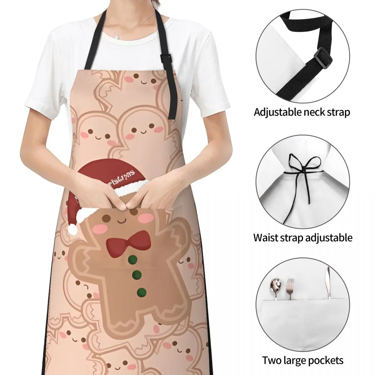 Merry Christmas Gifts Kitchen Aprons Household Cleaning Apron Chefs Cooking Baking