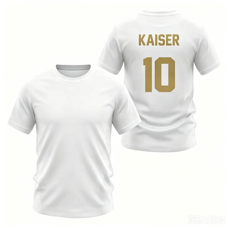 Dies ist ein spezielles weißes, individuelles T-Shirt, Sommermode, atmungsaktiv, bequem, kurzärmelig – Detail 4
