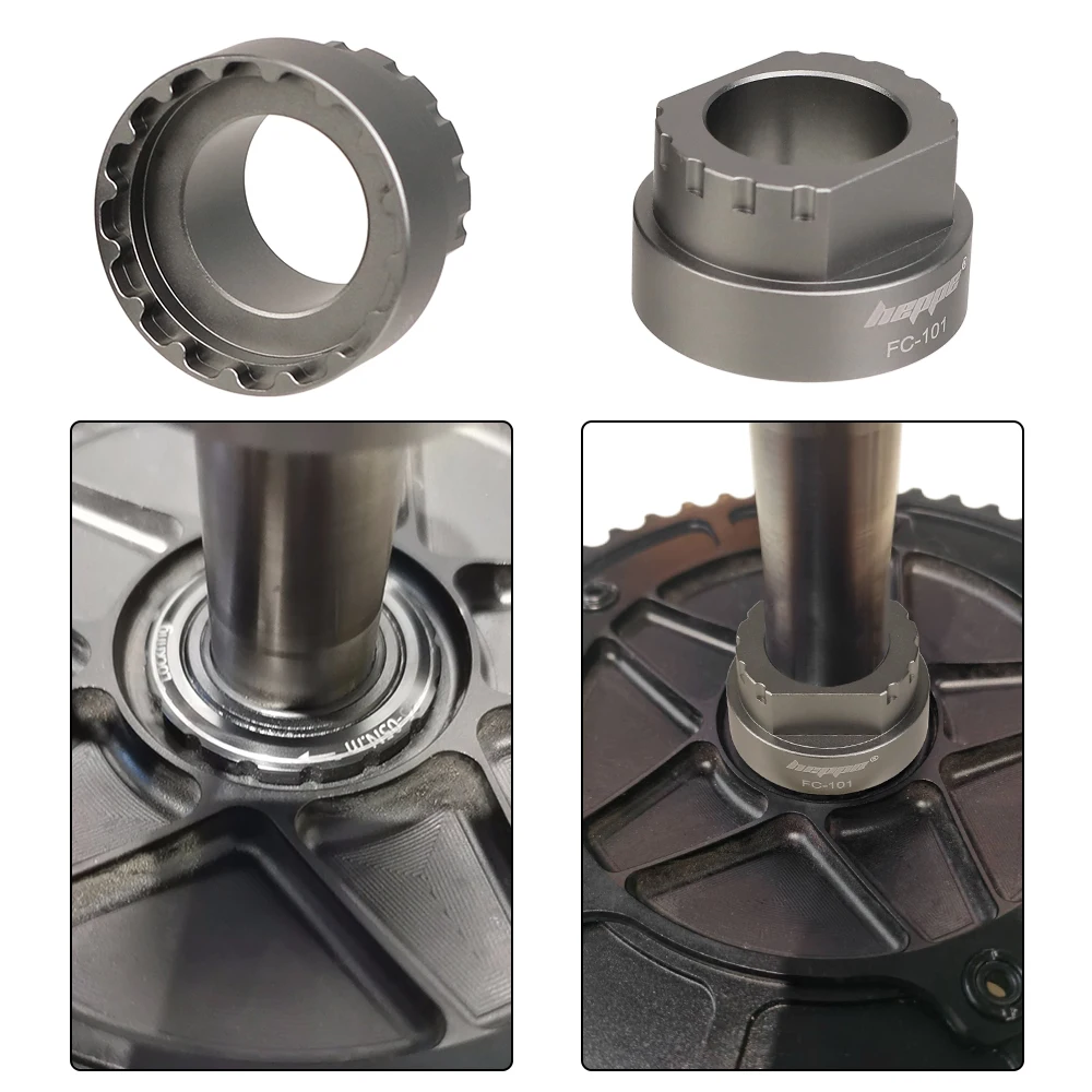 HEPPE Fahrrad-Kurbelgarnitur-Abzieher für Sperrring 44mm 16T, Werkzeug zum Entfernen des Sperrrings, Reparaturwerkzeug für Fahrrad-Tretlager und Centerlock-Sperrring – Detail 14
