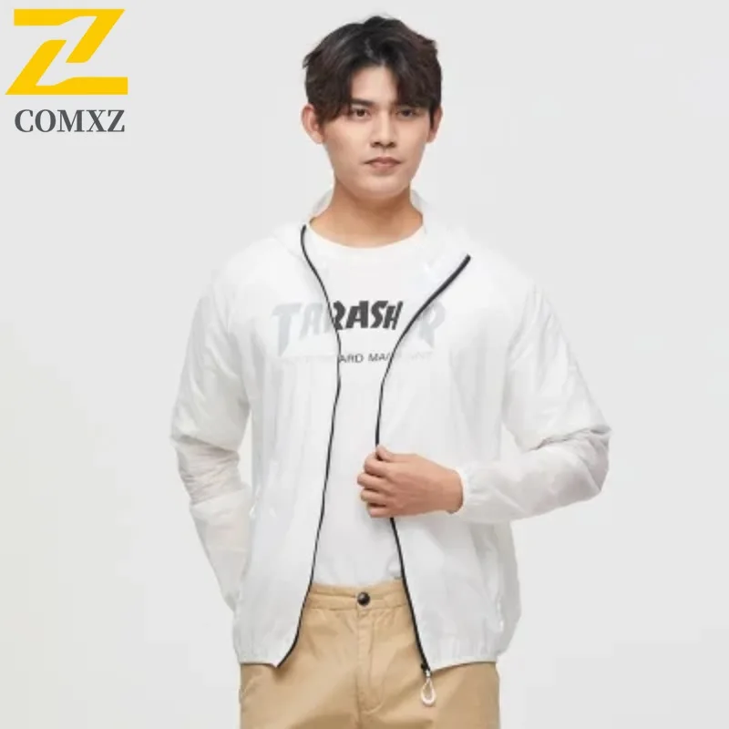 للجنسين UPF50 + سترة بغطاء للرأس للشمس مقاومة للرياح سريعة الجفاف معطف جلد خفيف الوزن للجري والمشي لمسافات طويلة موضة الشارع والرياضات الخارجية 2025 #3