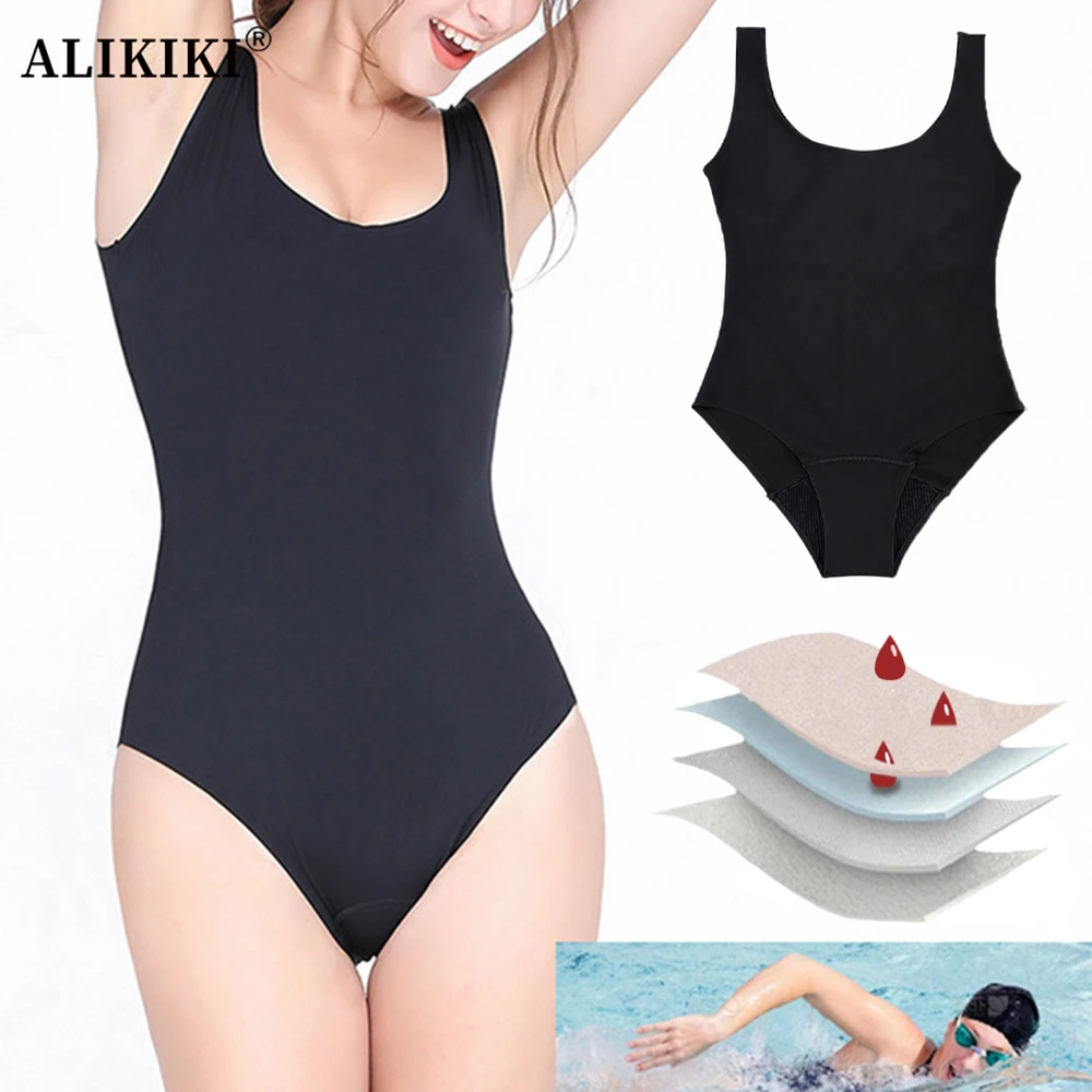 

Period Swimwear Women's One Piece Leak Proof Menstrual Bathing Suit Bikini Menstrual Panties For Teens Girls Leakproof Swimsuit