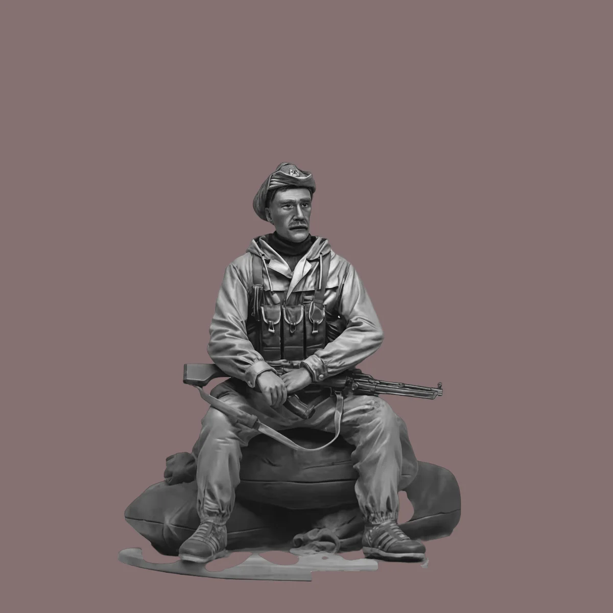 

Комплект неокрашенной модели из смолы 1/35, военная тема, советский офицер (включая база), в разобранном виде и неокрашенный GK