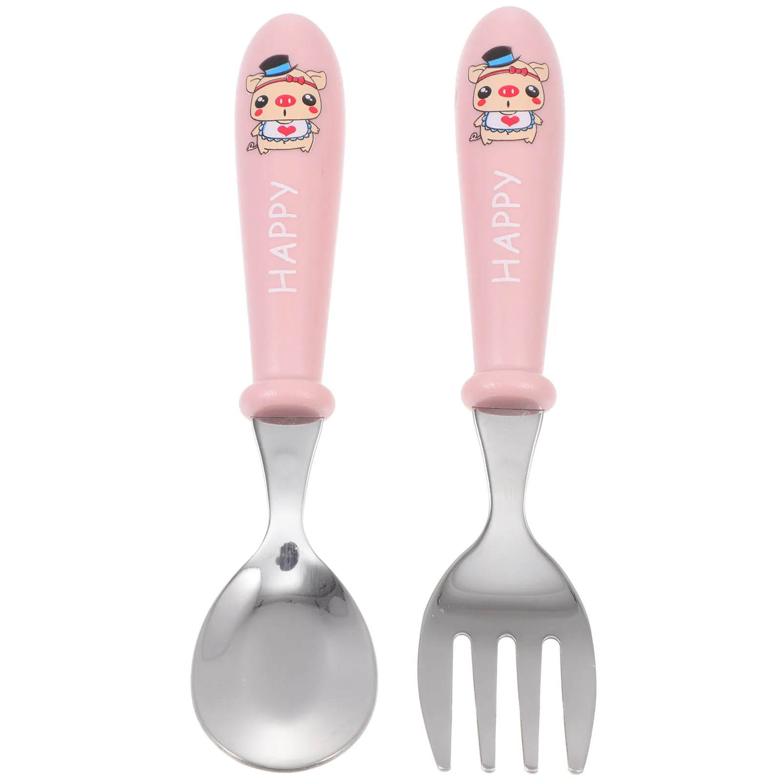 1Set Dust-Proof Portable Kids Cutlery Set Stainless Steel Baby Spoon Fork for Toddler Learning Tableware Hygienic Travel