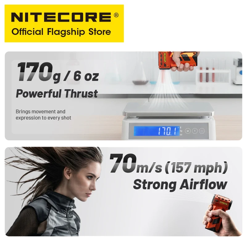 NITECORE CW23 Multipurpose Pocket Photography Fan with Vacuum