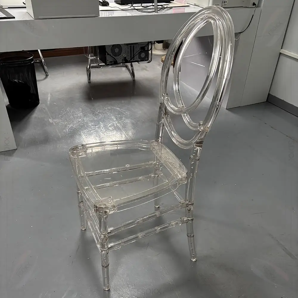 FSDKX Outdoor Party Stackable Wedding Event Transparent Clear Acrylic Phoenix Chairs With Cushions