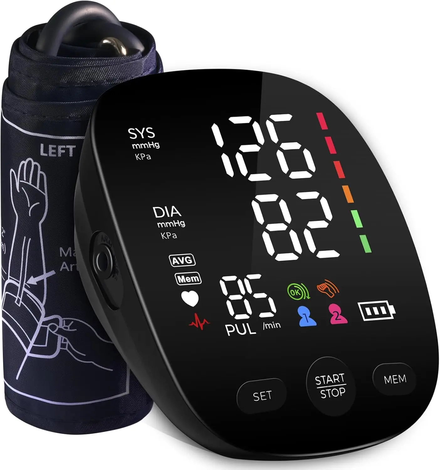 Kingclinic nouveau Type de bras domestique numérique électronique Portable LED compteur de pression artérielle intelligent moniteur BP