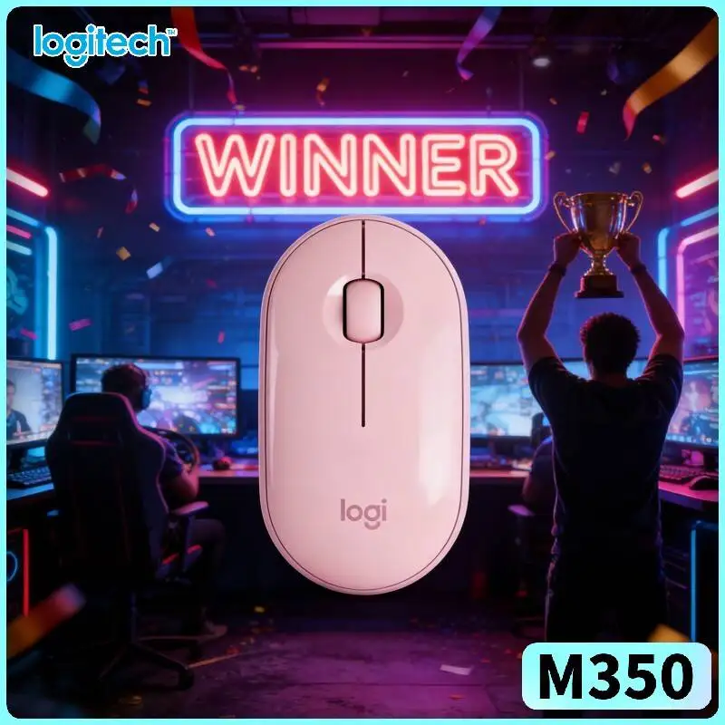Logitech M350 Portable Office Mouse - Ultra-Thin, Bluetooth & USB, Silent Scroll, 1000 DPI, Multi-Device Compatibility