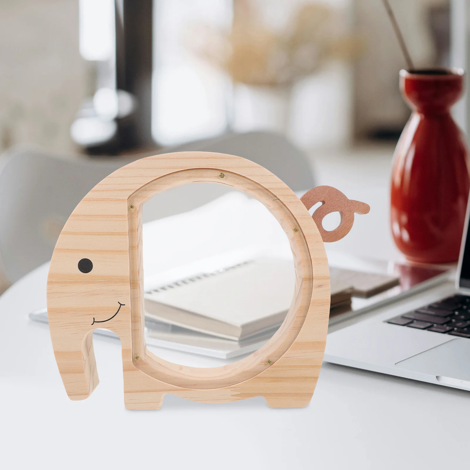 

Wooden Elephant Kids Clear Money Bank Creative Coin Savings Box Desktop Decor Cute Animal Jar Kid Money Bank Savings Box