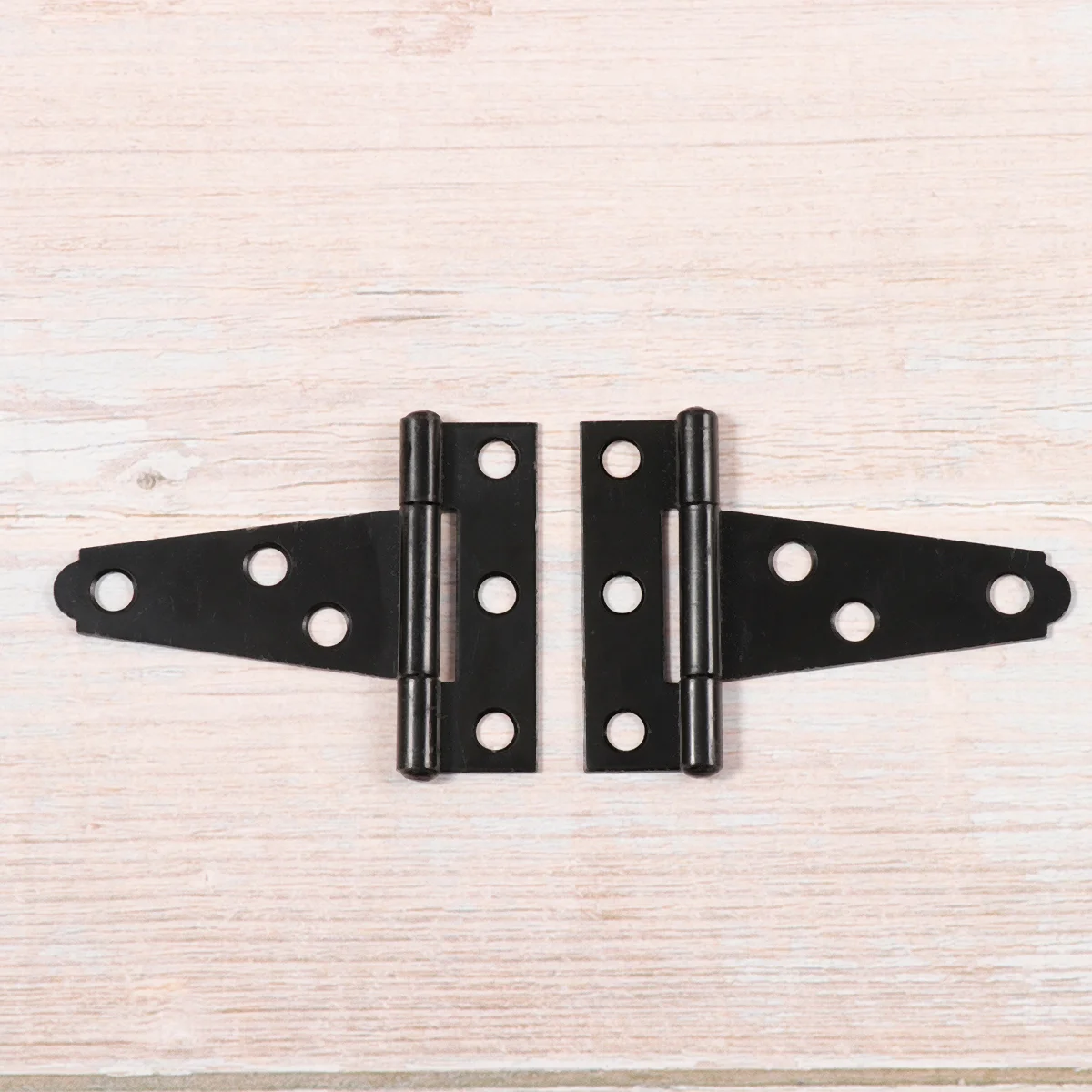 2PCS 2 Inches T Shape Rustproof Iron Light Duty Shed Hinge Gate Strap Hinge Door Gates Hinges (Black)