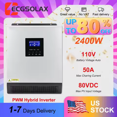 ECGSOLAX 2400W hybrid solar inverter 24V 110V Off-grid Solar Inverter 3000VA 120V Max PV 80VDC hybrid inverter