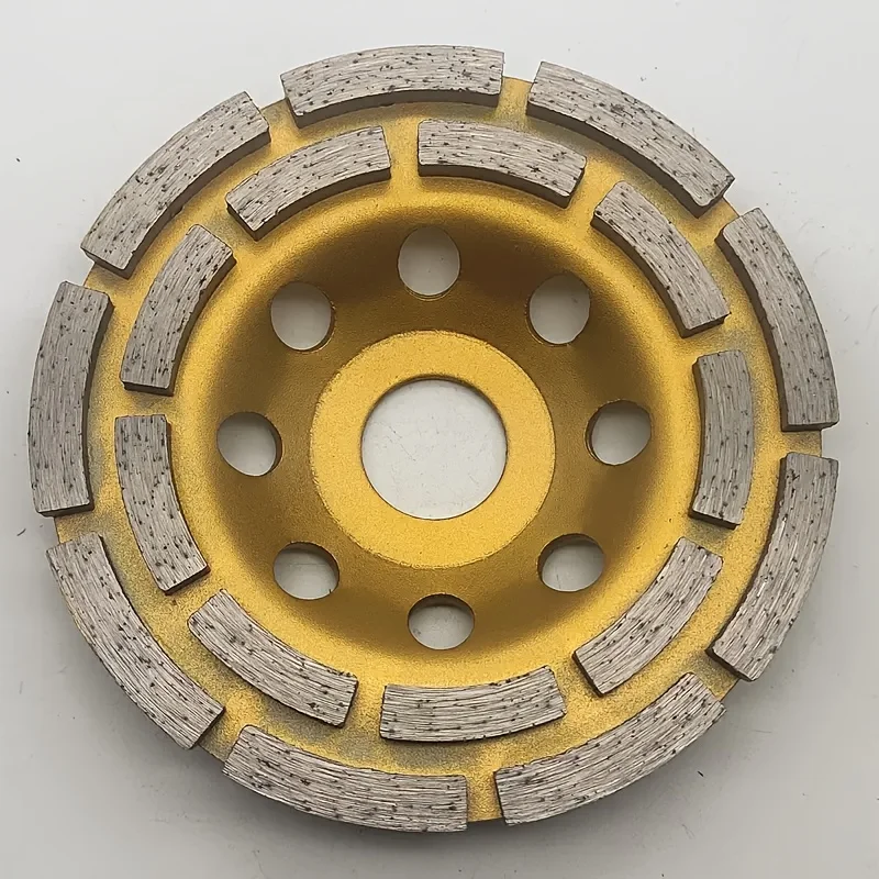 Double Row Diamond Concrete Grinding Wheel 4.5 Inch For Polishing And Cleaning Stone Concrete Surface, Cement, Marble, Rock,