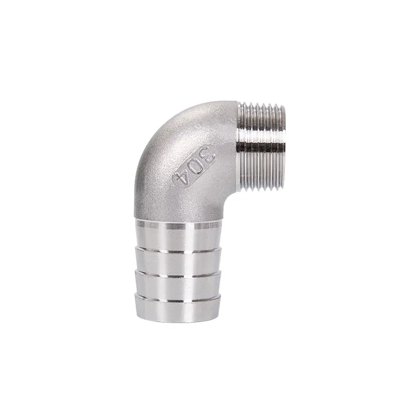 

1/4" 3/8" 1/2" 3/4" 1" BSPT Male 6/8/10/12/14/15/16/20/25/32mm Hose Barb Hosetail Elbow 90 Degree Connector SS304 Stainless