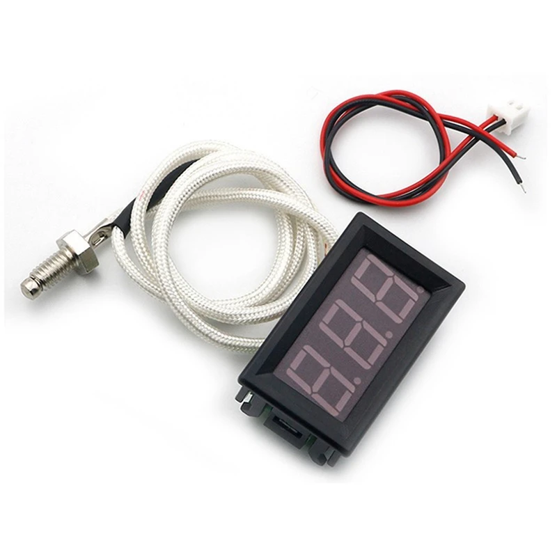 Промышленный высокотемпературный термопарный термометр K-типа M6 DC12V -30-800 ℃   Цифровой измеритель температуры, прочный красный