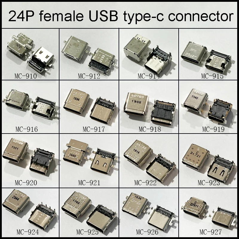 5-10pcs Hot Sale USB Type - C Socket For PCB Mounting 24pin Female USB Type C Port Connector For Mobile Phone Laptop Power Bank