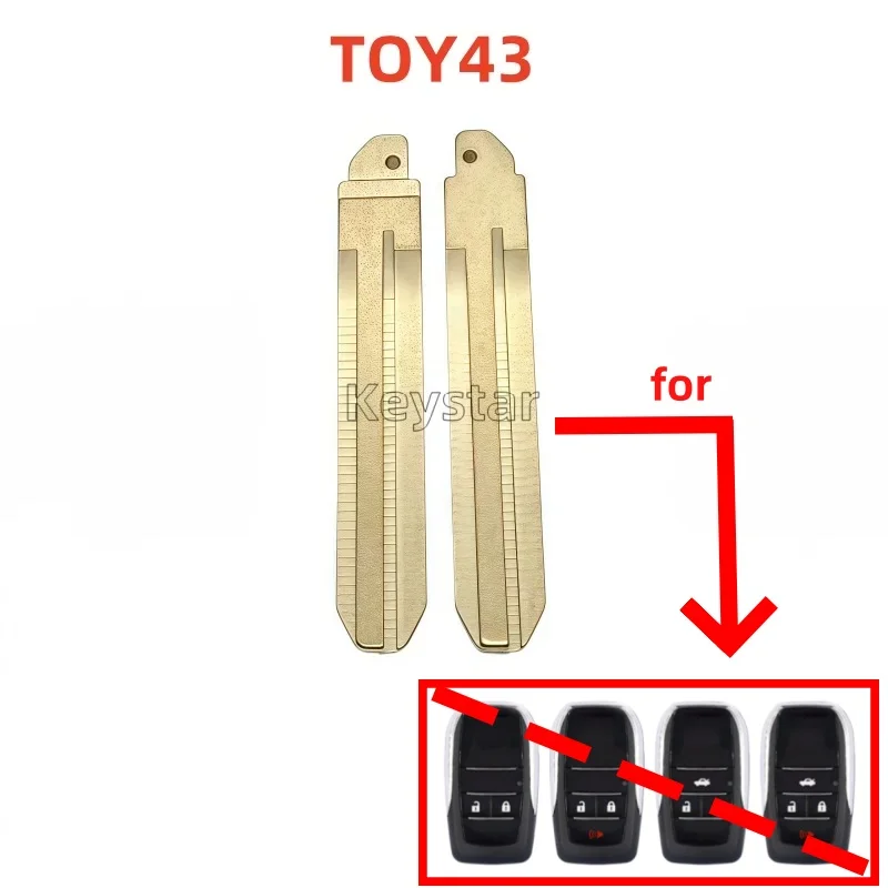 10pcs TOY43 Car Flip Key Blade Modified Key Shell Blade With Hole for Toyota Reiz Camry Corolla RAV4 Hilux Modified Key Shell