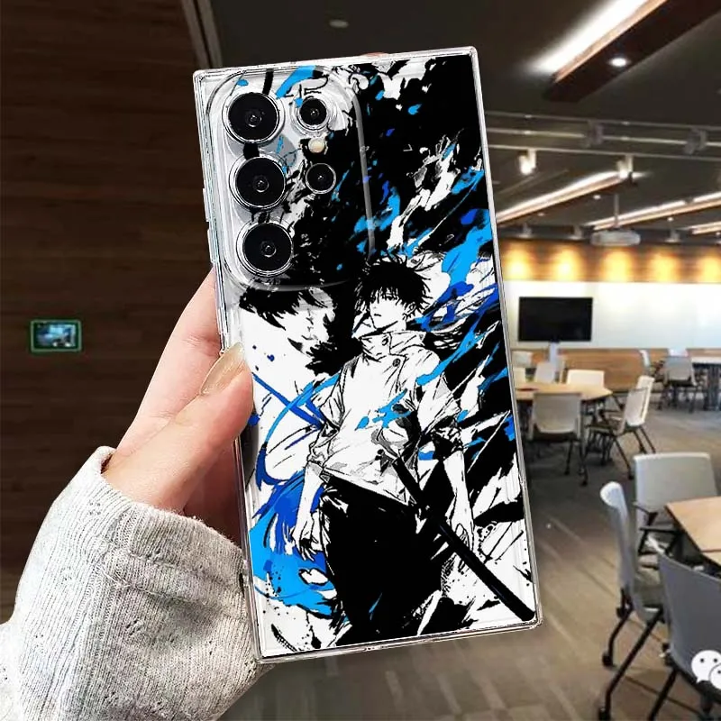 

Luxury J-Jujutsu K-Kaisens Art Phone Case For Samsung Galaxy S25 S24 S23 S22 S21 S20 S10 Lite Plus FE Edge TPU 5G Transparent