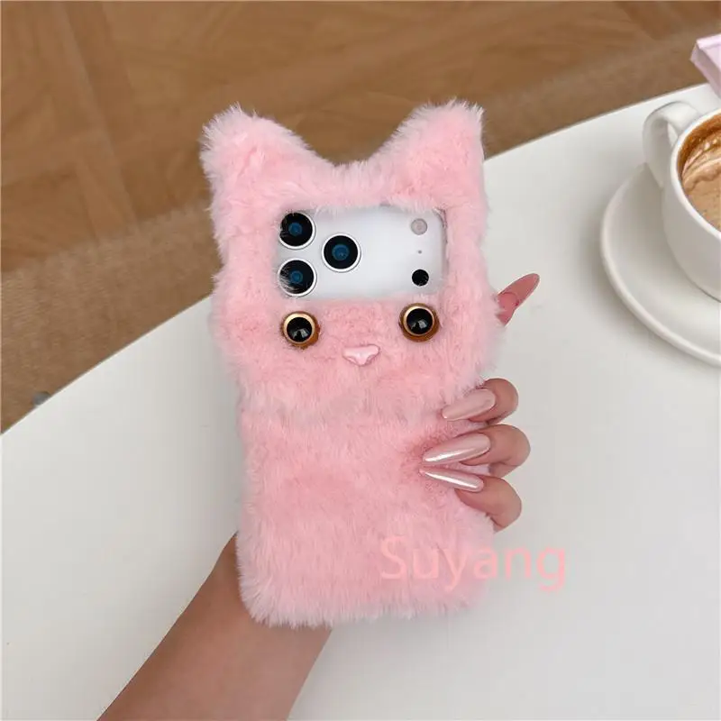Winter Hair 3D Doll Cat Phone Cases For Xiaomi 17 Pro Max Mi Poco F8 Pro F6 F5 M7 M6 M5 M4 X7 X6 X5 X3 NFC Cover Shell Girl Gift