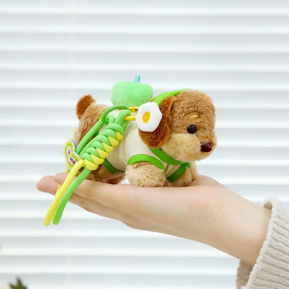 Pluizige teckel pluche hond sleutelhanger zachte sieraden puppy autosleutelhanger cartoon collectie dier puppy poppen sleutelhanger