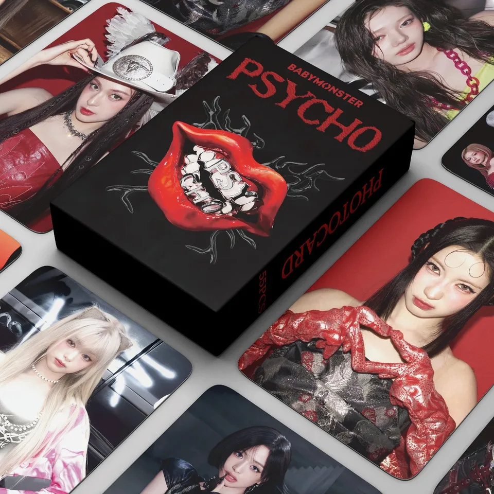 55Pcs BABYMONSTER New Album PSYCHO Lomo Cards WE GO UP HD Printd