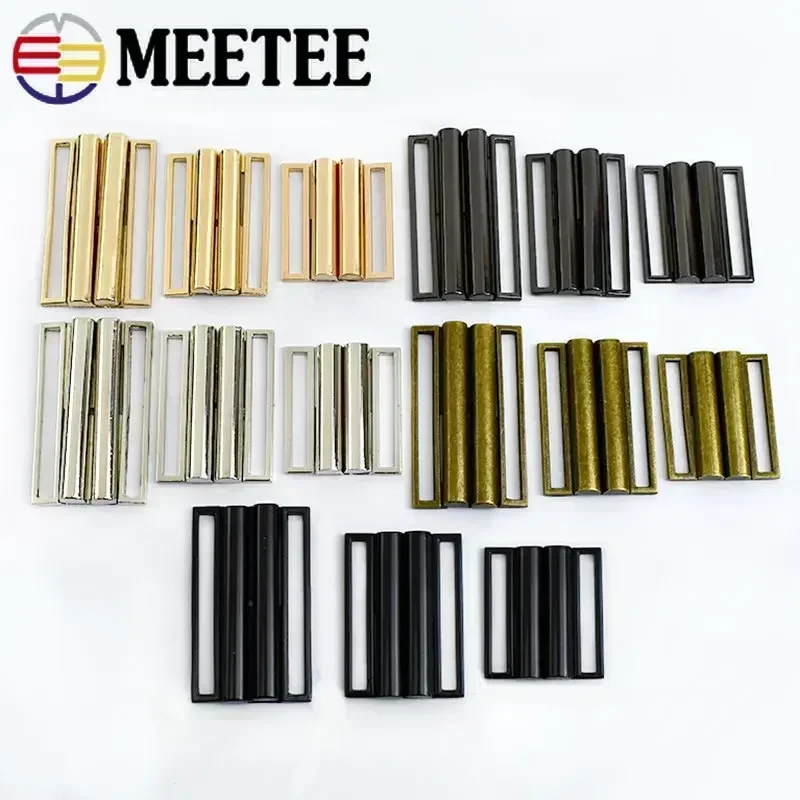 1/2Pcs Meetee 30-80mm Metal Belt Buckle Hasp Buttons for Sewing OverCoat Down Jacket Garment Waistband Decor Clasp Accessories