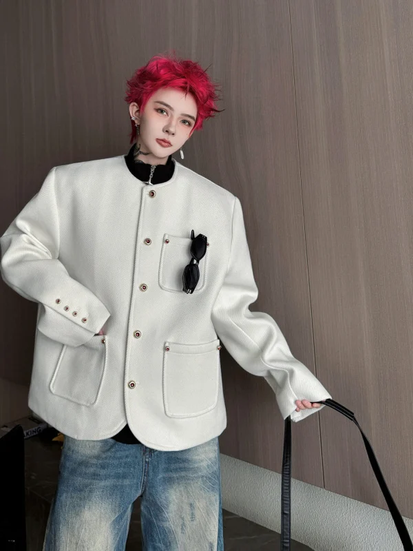 

Thiened Ruby Decoration Handmade Button Collarl Open Cardigan Cotton Jaet Youthful Sle Winter Outerwear for Children