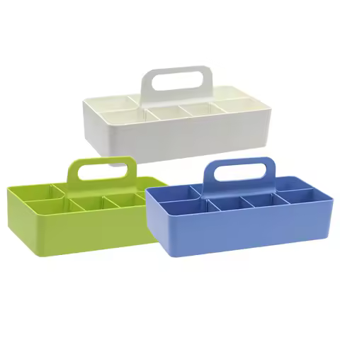 Plastic Storage Box Organizer Multi Grid with Handle Case Classification