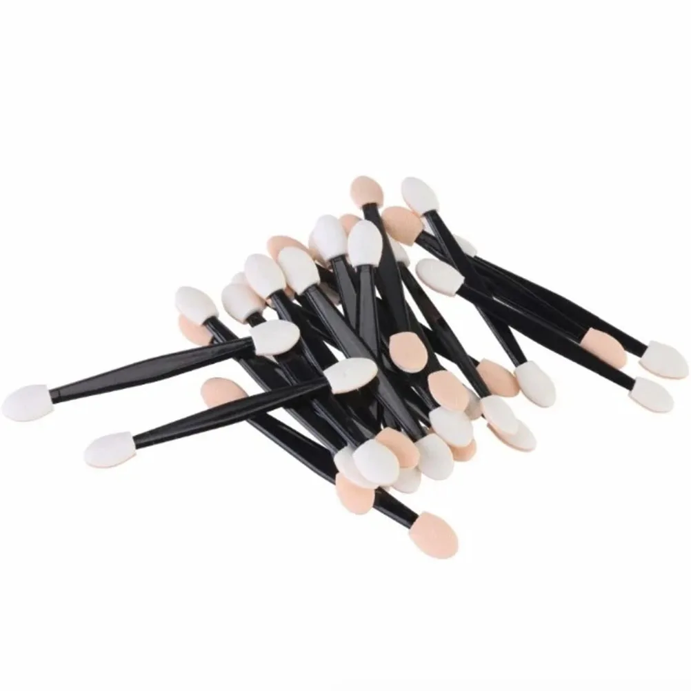 

50 pcs Disposable Eye Shadow Brushes Dual Sided Latex Sponge Black Handle Makeup Tools Store Daily Life Work
