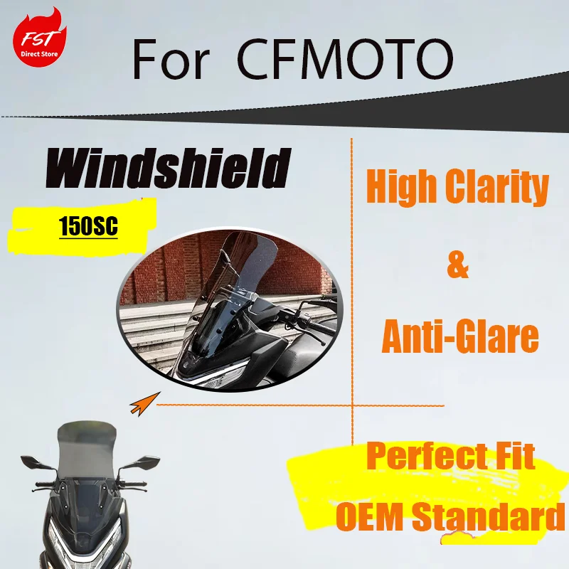 Custom Heightened Wind Deflector for CFMOTO 150SC, Wind Visor Accessory with Simple Install