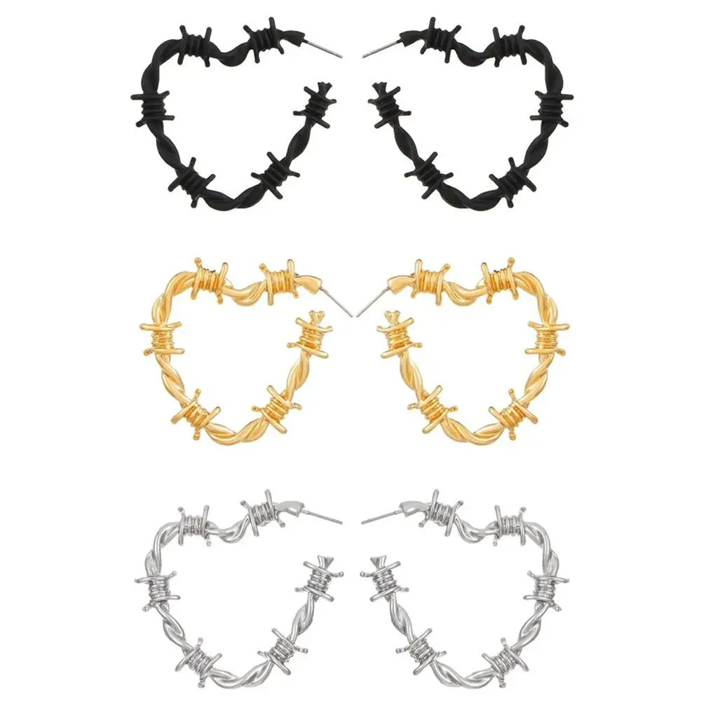 

New Heart-Shaped Hoop Earrings Retro Punk Earrings Versatile Drop Earrings Jewelry Gift