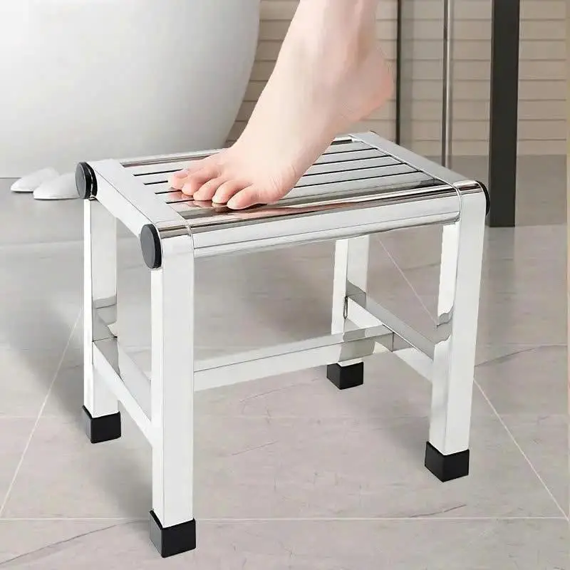 Stainless Steel Stool Durable Beautiful Corrosion Resistant Bathroom Shower Vegetable Picking Stool Home Use