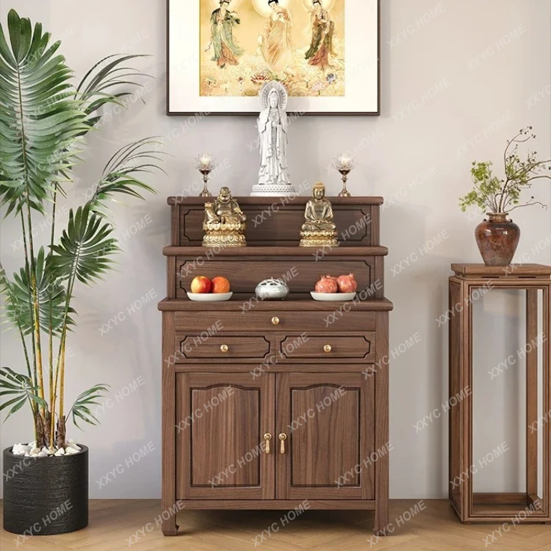 X-S incense table household Buddhist shrine Shrine God of Wealth solid wood incense table Buddhist hall Xianjia Buddha table HG