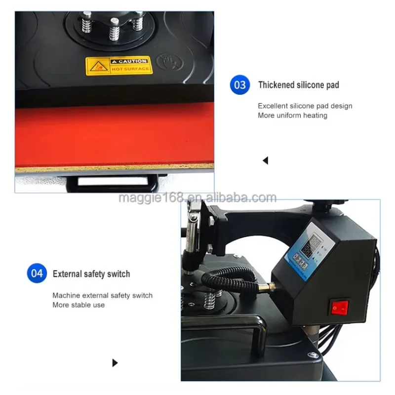 Máquina de prensa térmica combinada, 110v/220v 1800w, 8 em 1, máquina de estampagem a quente automática dupla, sublimação, máquina de transferência de prensa térmica