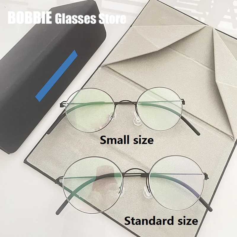 Small Round Glasses Frame Screwless Ultra Light Air Titanium Eyeglasses Men Eyewear Optical Lens Crafted Denmark Design Morten