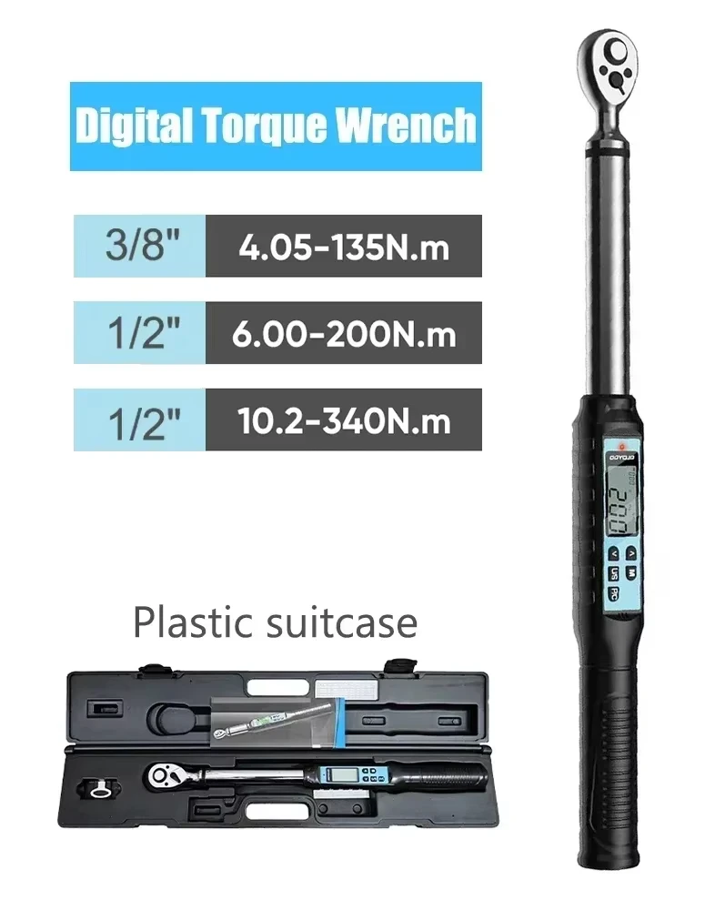 

1/2" 3/8" Digitals Torque Wrench Professionals Torques Adjustables Wrench Data Save Bike Car Bicycle Repair Torque Tool Key