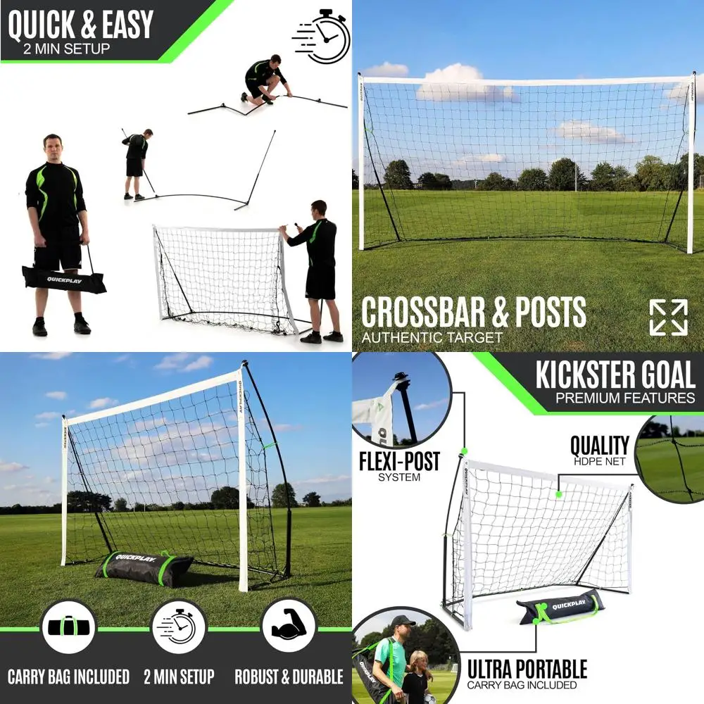 

Портативные футбольные ворота – простая установка | В комплекте: сетка и сумка для переноски | 7 размеров | Идеально подходит для игр на заднем дворе для детей и взрослых.