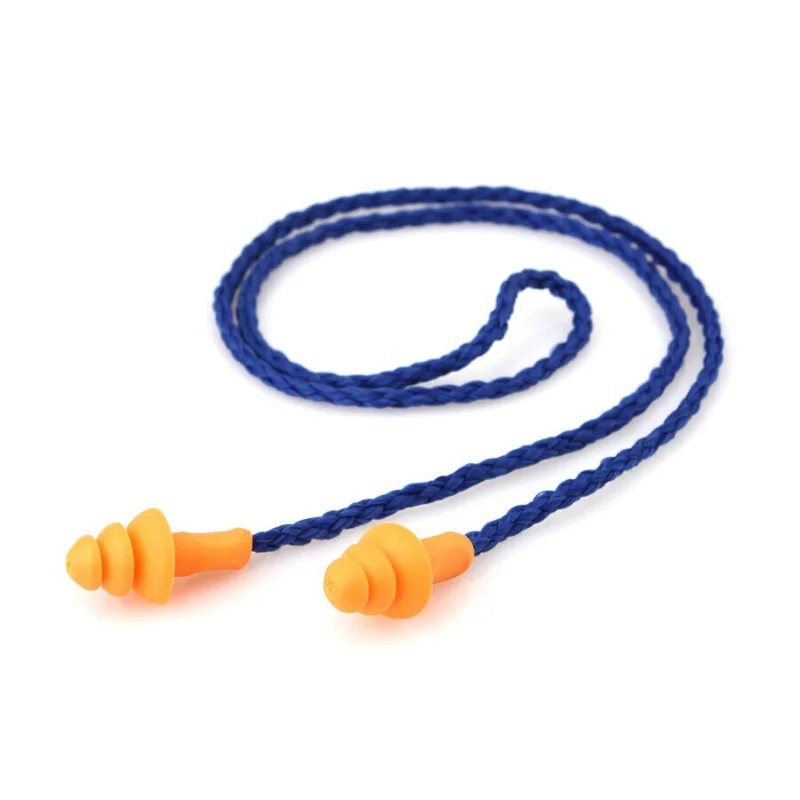 10pcs/lot Silicone Waterproof Reusable Noise Proof Earplug Corded Ear Plugs Protector for Swimming with Anti-lost Rope