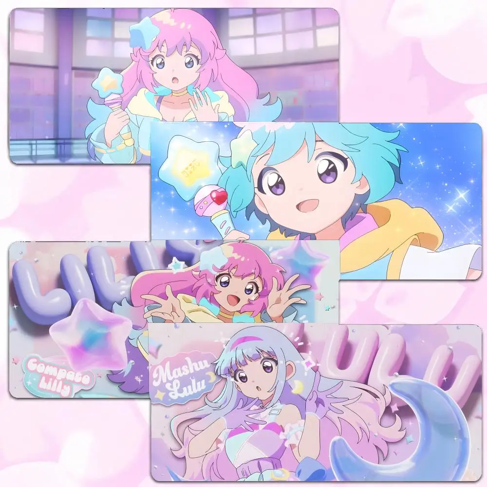 Magical Girl Cute Magical Sisters Lulutto Lilly Mouse Pad Thick Lock Edge Gaming Desk Mat Large Size PC Mouse Pad Home decor