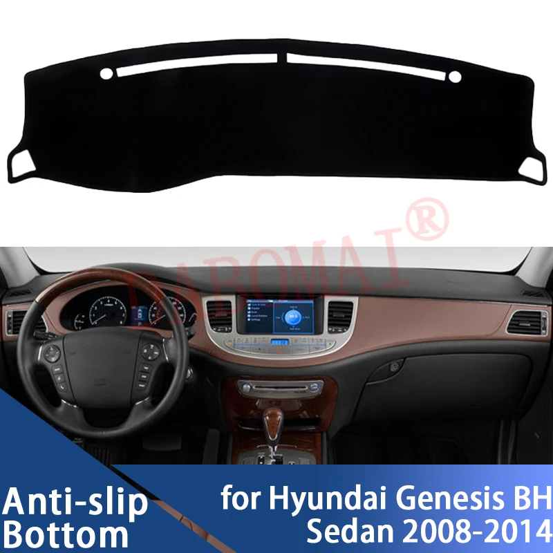 For Hyundai Genesis BH 4 Door Sedan 2008-2014 Dashboard Cover Dash Board Mat Carpet Pad Shade Cape Blanket Car Accessories