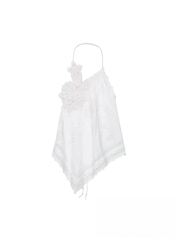 

KONDALA сексуальные шикарные женские топы с лямкой на шее, асимметричные однотонные короткие жилеты без рукавов на шнуровке с открытой спиной, модные осенние праздничные топы 2025 года