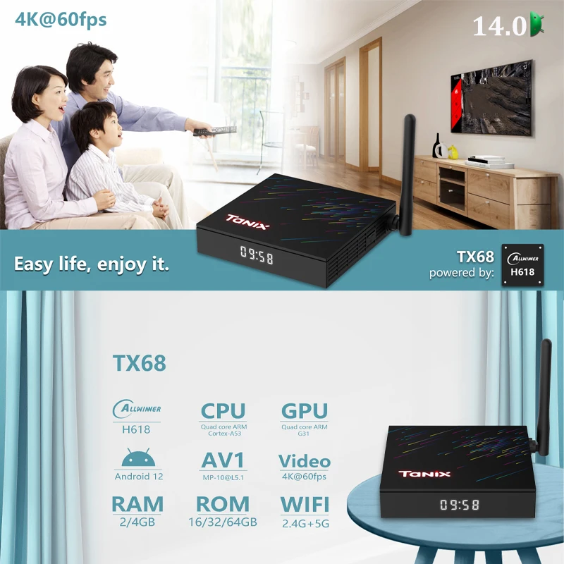 Txx30x　8台セット TX68 Smart Allwinner H618 Customized Android TV Box Set Top Box