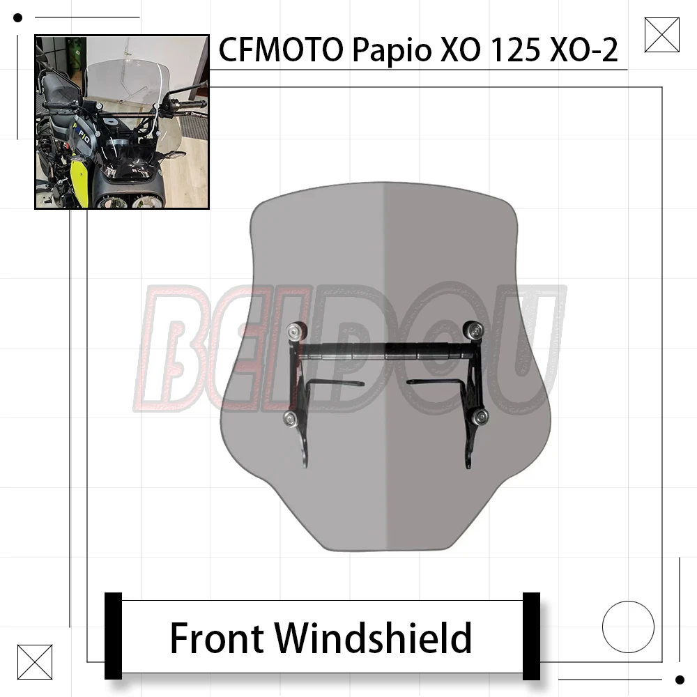 

Для CFMOTO Papio XO 125 XO125 XO-2 переднее лобовое стекло мотоцикла, приподнятый ветровой дефлектор, высота 41 см, лобовое стекло