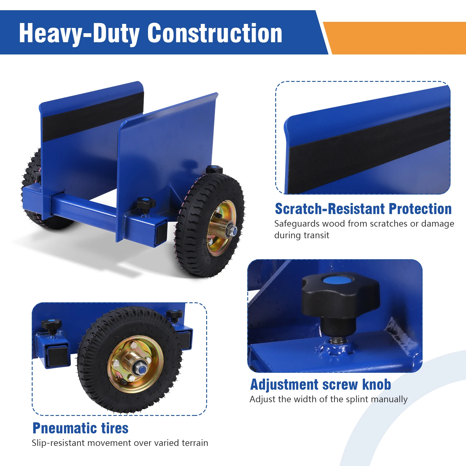 Movedor de drywall com capacidade de 550 lbs, laje todo terreno, dolly, braçadeira ajustável para portas de painéis de madeira