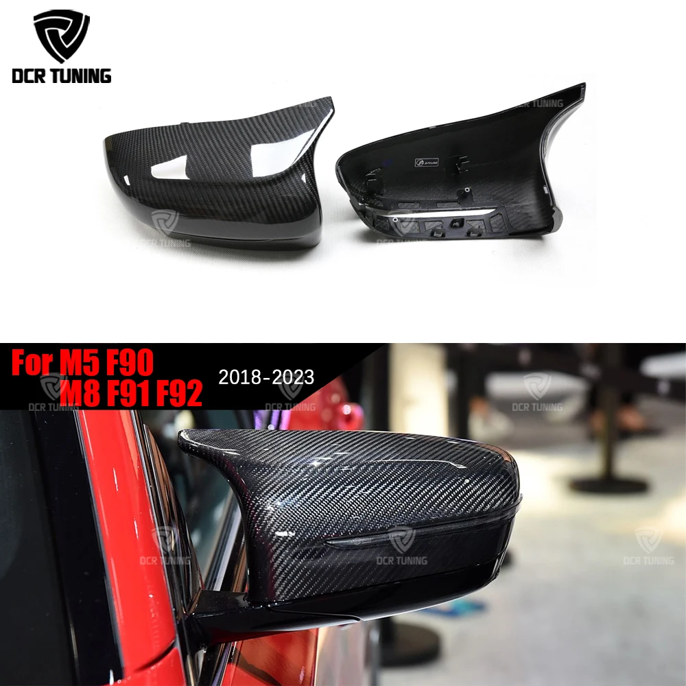 Dry Carbon Fiber Mirror Cover For BMW M5 F90 M8 F91 F92 Performance 2018 2019 - 23  Competition Replacement Caps Only fit LHD