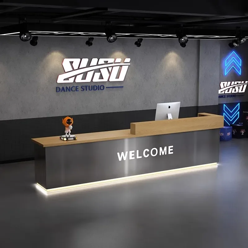 منبر بسيط متجر خدمة مكافحة الأثاث الحديث صالون تجميل تخزين فاخر مكتب الاستقبال مكتب Empfangstheke الجمالي