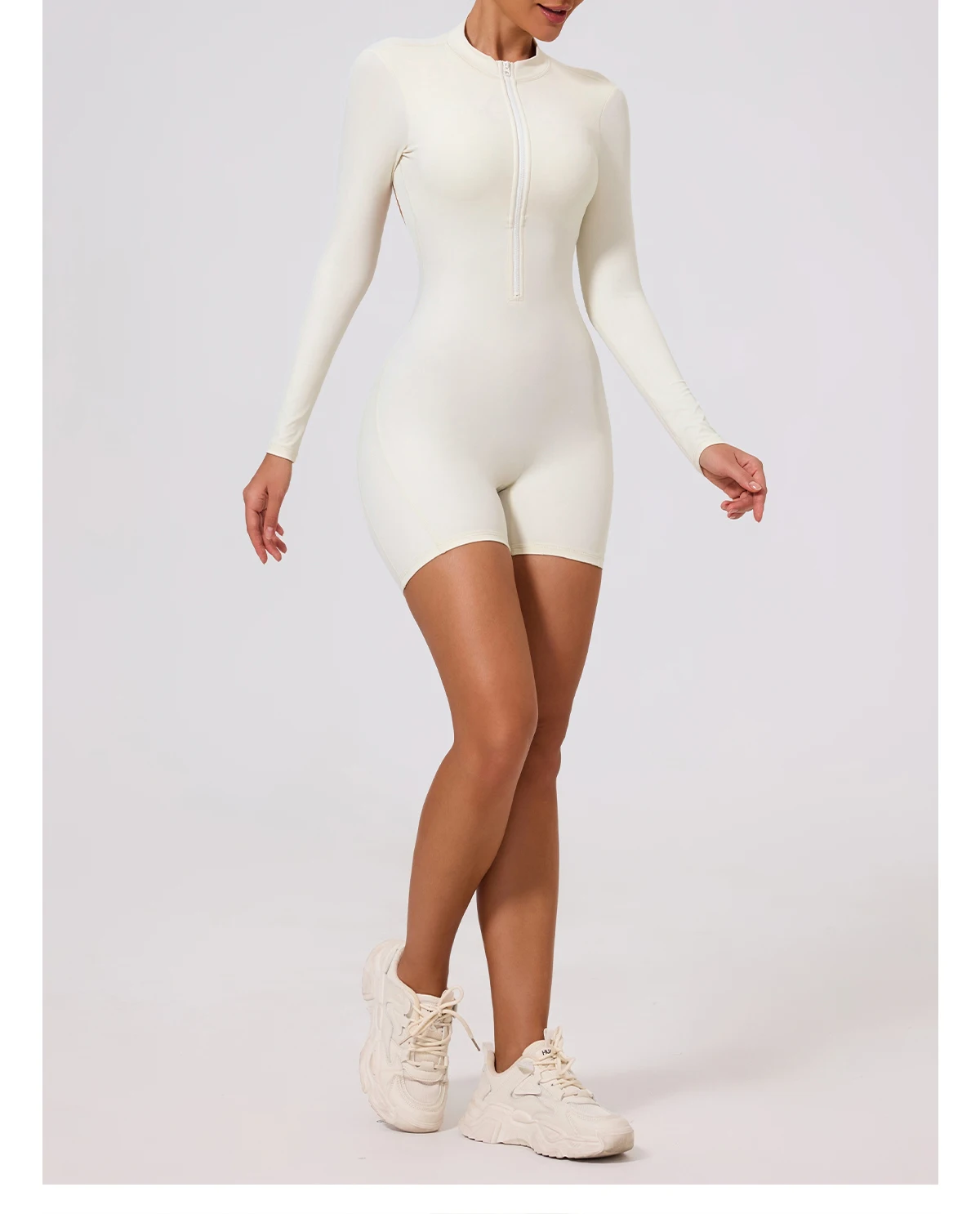 Ctenkevet Sommer Halb-Reißverschluss Frauen Gym Overall Weibliche Im Freien Atmungsaktive V Zurück Active Gesäß Lift Sport Outfit Für Frau – Detail 26